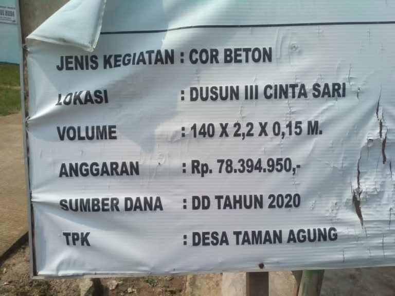 Perkaya Diri...?, Kades Taman Agung Diduga Korupsi Dana Desa Capai